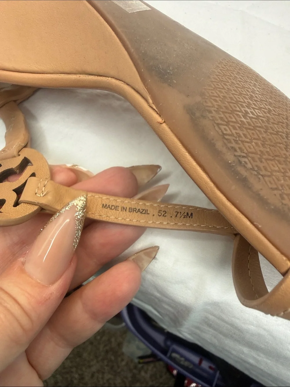 Women’s Tan Leather T-Strap Sandals